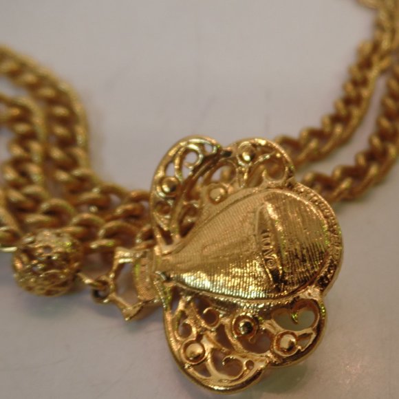 Vintage AVON Faux Pearl Bug/Scarab Goldtone Necklace & Pendant 18" - Picture 7 of 16